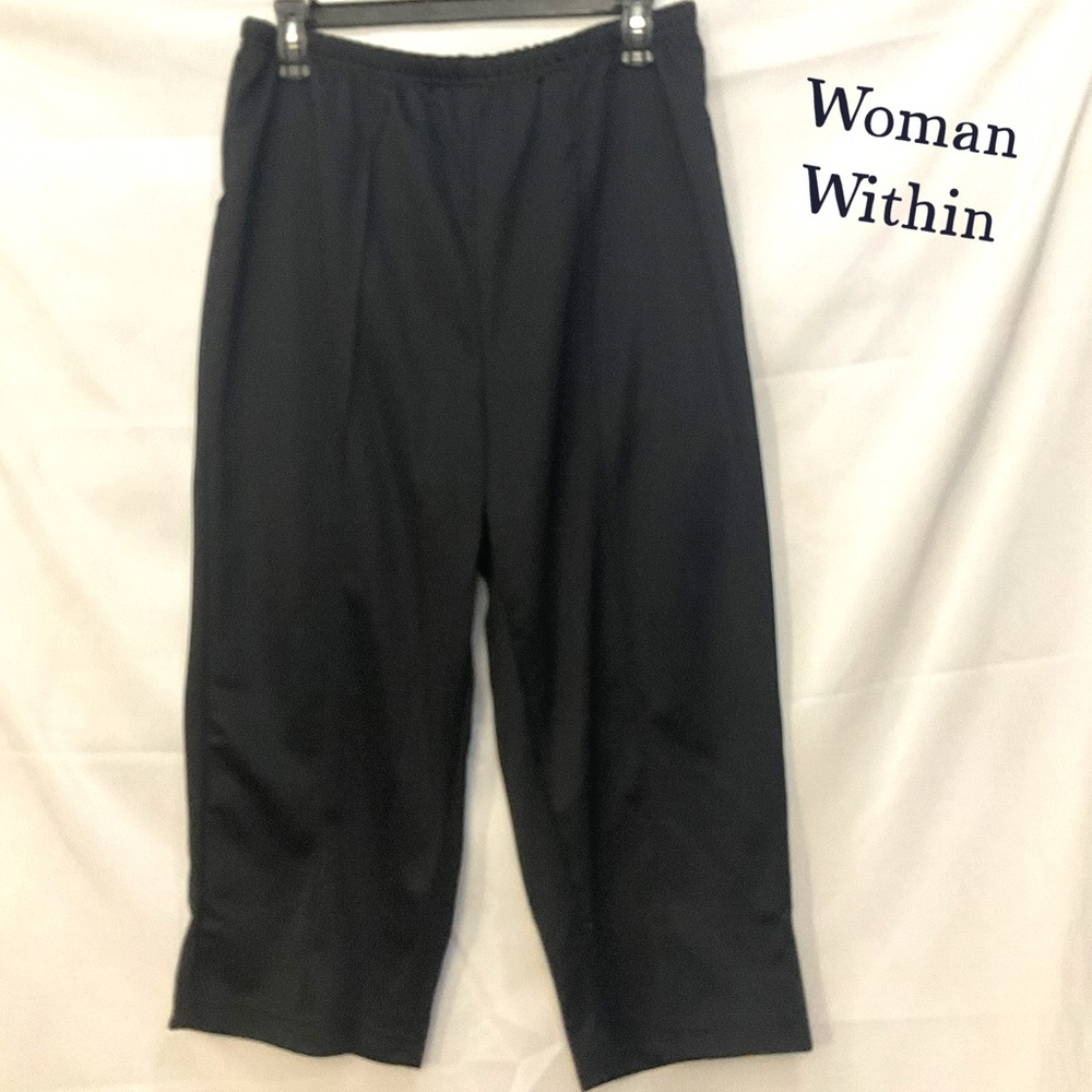 Woman Within Black Capris/Crop Petite Pants NWT